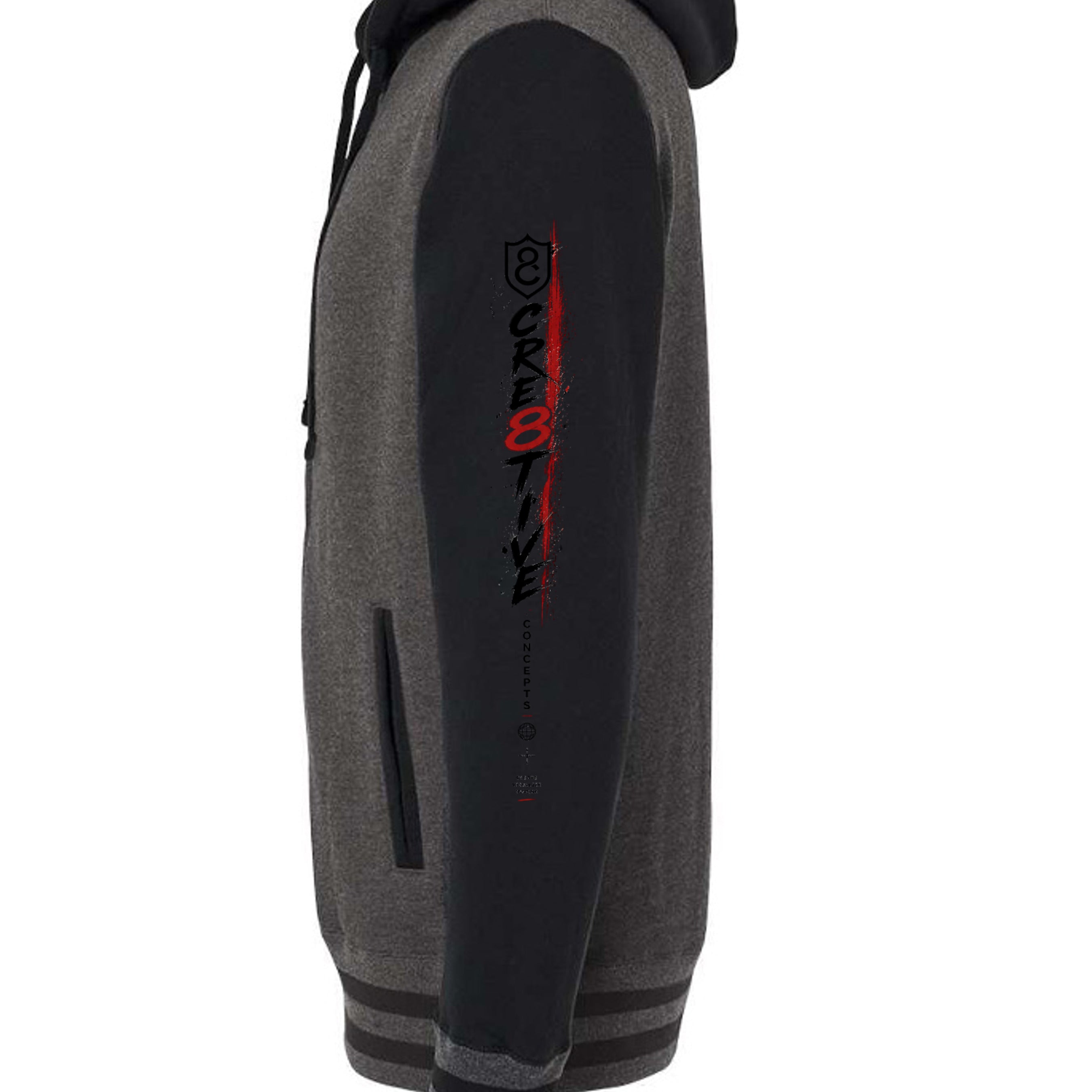 Charcoal Heather/ Black - IND45UVZ - SLEEVE_LEFT